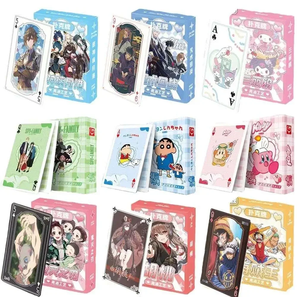 Us seller Anime Poker Board Games Playing Cards Genshin Impact Demon Slayer Juju